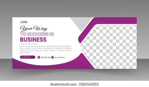 Business web banner horizontal banner template design. Modern banner design with black and white background . Usable for banner, cover, and header.
