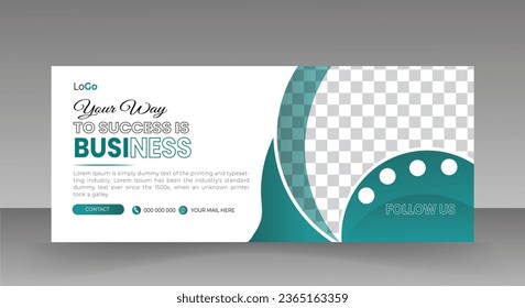 Business web banner horizontal banner template design. Modern banner design with black and white background . Usable for banner, cover, and header.
