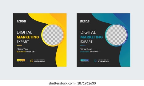 Business web banner, Business marketing instagram post, Social media post design, Web Site post template design