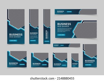 Business web banner template design in vector