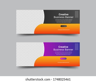 Business web banner template. business Promotional banner for social media post