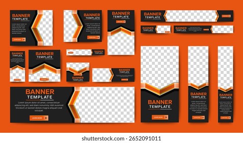 Business web banner template set. Vector horizontal, vertical, square web ads banner. Abstract Business Ads poster for Web post Design Template. Social Media Cover ads banner, flyer, invitation card