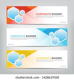 business web banner template 
with three color options, 
vector illustration