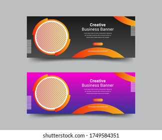 Business web banner templates. business promotional web banner design.