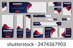 Business web banners template design with image space. vector	