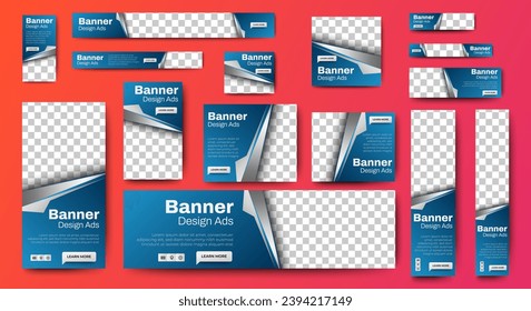 business web banners template design with image space. vector