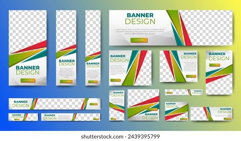 business web banners template design with image space. vector	