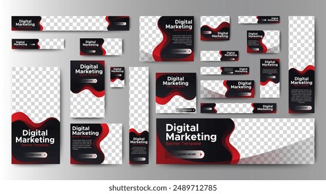 business web banners template design with image space. vector	