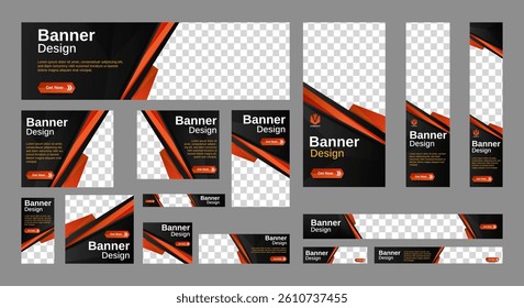 business web banners template design with image space. vector	