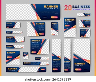 business web banners template design with image space. vector