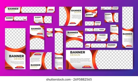 design de modelo de banners web de negócios com espaço de imagem. vetor	