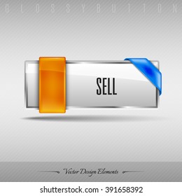 Business web button for website or app. Vector design element.