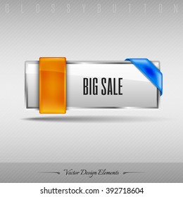 Business web button for website or app. Vector design element.