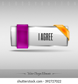 Business web button for website or app. Vector design element.