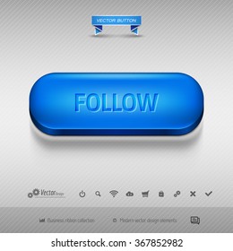 Business web buttons for website or app. Vector design elements.