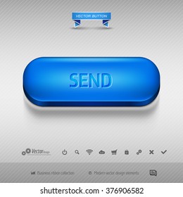 Business web buttons for website or app. Vector design elements.