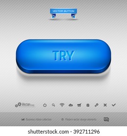 Business web buttons for website or app. Vector design elements.