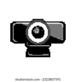 business web camera game pixel art retro vector. bit computer cam, cam technology business web camera. old vintage illustration