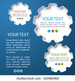 Business web design background with several fields for your text flat vector illustration