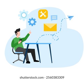 business web development flat art design marketing strategy digital business digutal marketing business growing