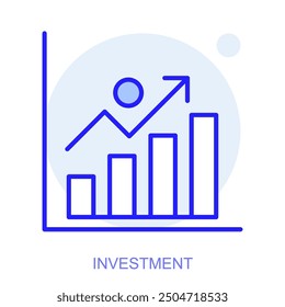 Business web icon in line style for web and mobile app. Symbol of a investment. Vector illustration