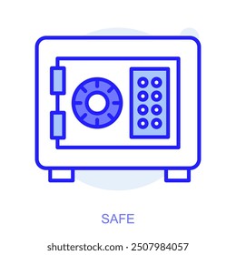 Business web icon in line style for web and mobile app. Symbol of a safe. Vector illustration