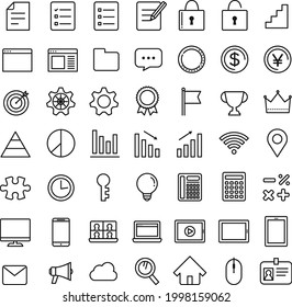 Juego de iconos web de negocio.Es un icono del vector de contorno.