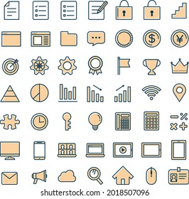 Business web icon set.It is outline vector icon.