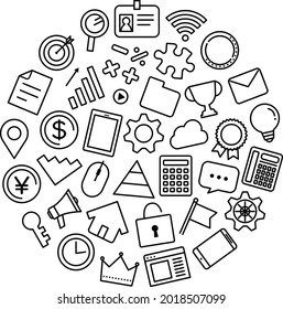 Business web icon set.It is outline vector icon.