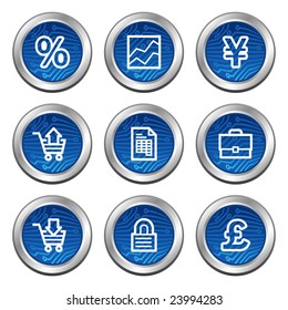 Business web icons, blue electronics buttons series