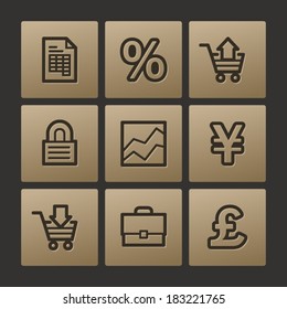 Iconos web de negocios, conjunto de botones