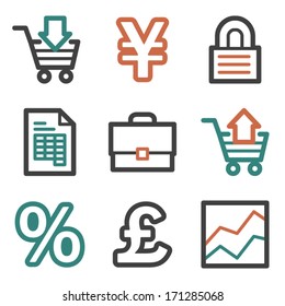 Business web icons, contour series