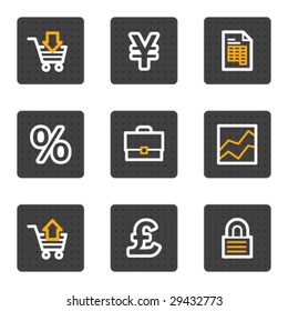 Business web icons, grey buttons series