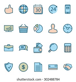 Business Web Icons. Modern Collection Isolated on white background. Illustration. Vector EPS10.