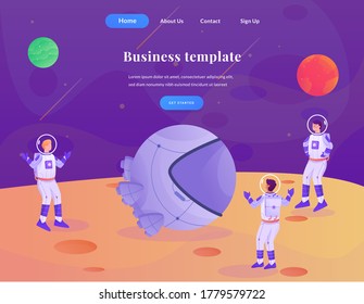 business web landing page astronaut