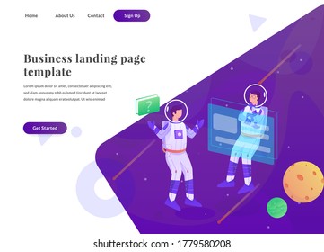 business web landing page astronaut