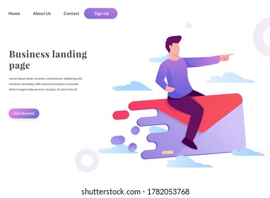 business web landing page message service
