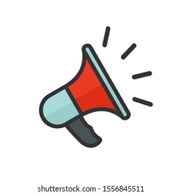 Business Web Line Icon Vector Megaphone