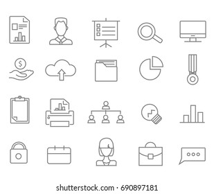 Business web line icons. 