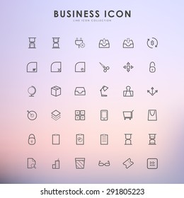 business and web minimal outline icons on gradient background
