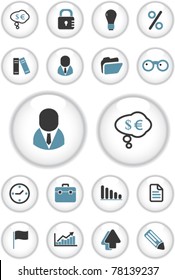 business web presentation circle buttons, vector illustrations