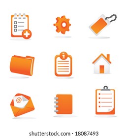 Business, Web, and Presentation Icons (Orange)