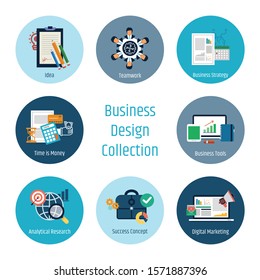 Business Web and Seo Flat Design Concept