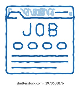 Business Web Site Resource Job Hunting sketch icon vector. Hand drawn blue doodle line art isolated symbol illustration