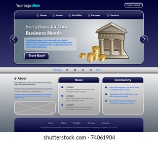 Business web template, vector (Real size)