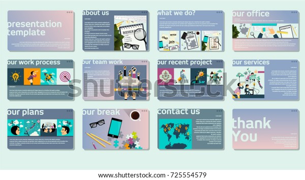 business web trendy presentation template vector stock website presentation template