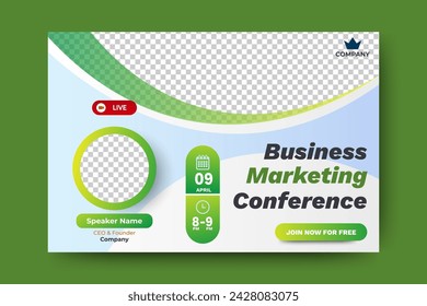 Business Webinar banner invitation template design. vector