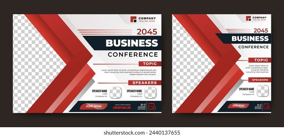 Diseño de plantilla de invitación de banner de Webinar de negocios. vector