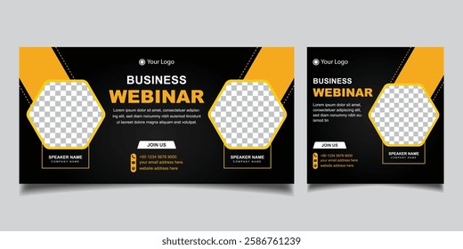 Business webinar banner and social media post template design