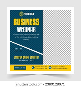 Business webinar digital marketing agency talk video promotional social media post design